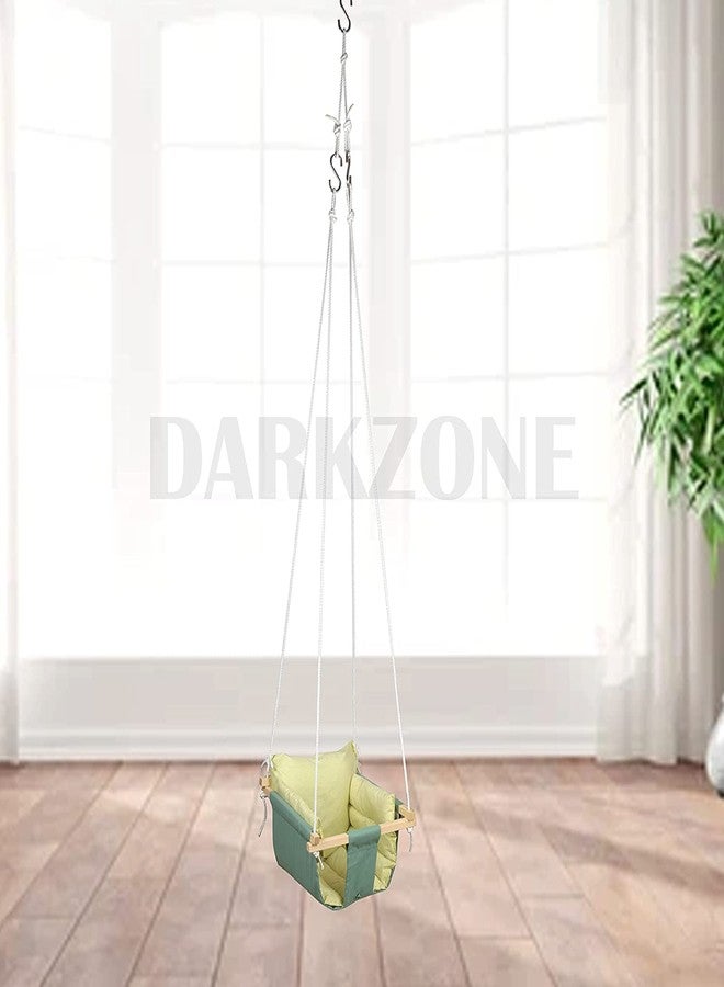 DARKZONE Swing for Kids | Jhula for Kids/Baby | Baby Swing Hanging Indoor Outdoor | Baby Garden Swing with 2 Pillows (6 Months to 4 Years, Up to 20 Kg, G Yellow) - Image 2